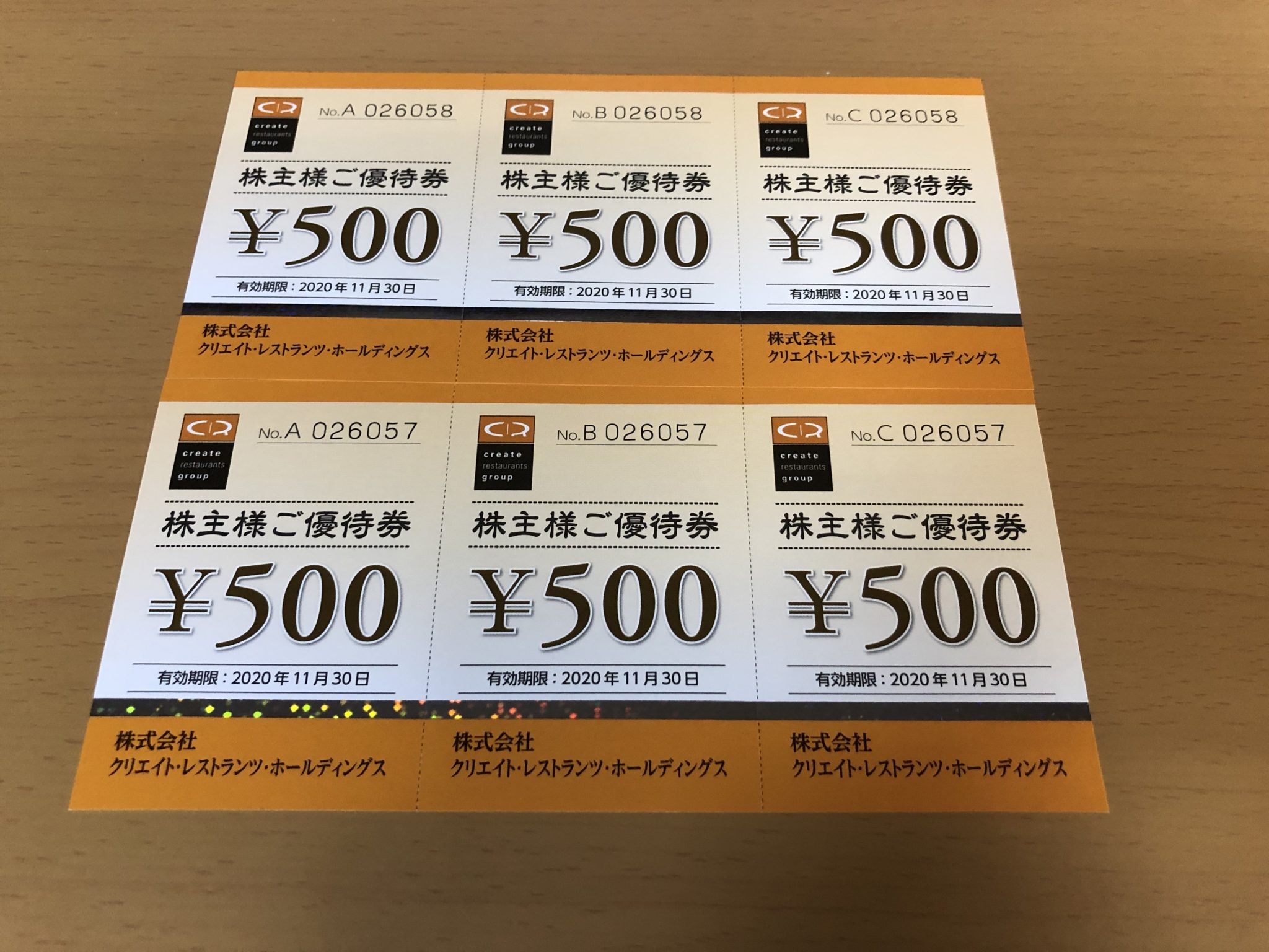 クリエイト・レストランツ 株主優待券 15000円分 / 2020.05.31迄の+