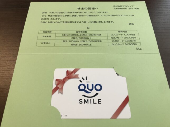 プロシップ　株主優待