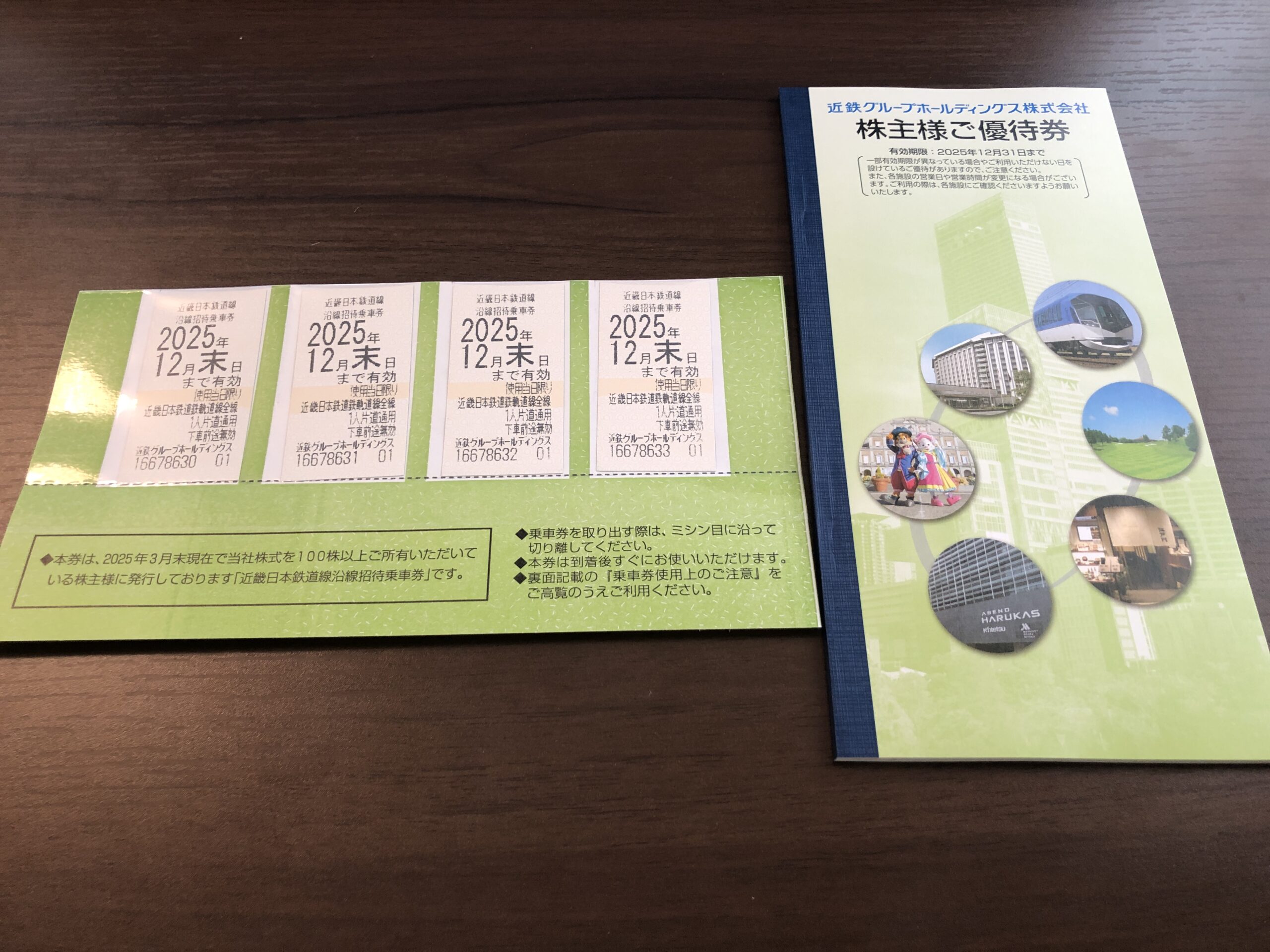 近鉄　株主優待乗車券